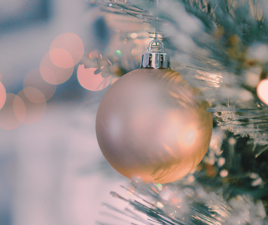 Holiday Brunch Photo Ornament with Christmas Tree and Lights